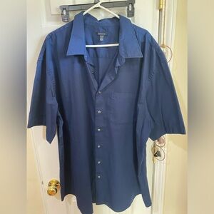 Men dress shirt blue short sleeve